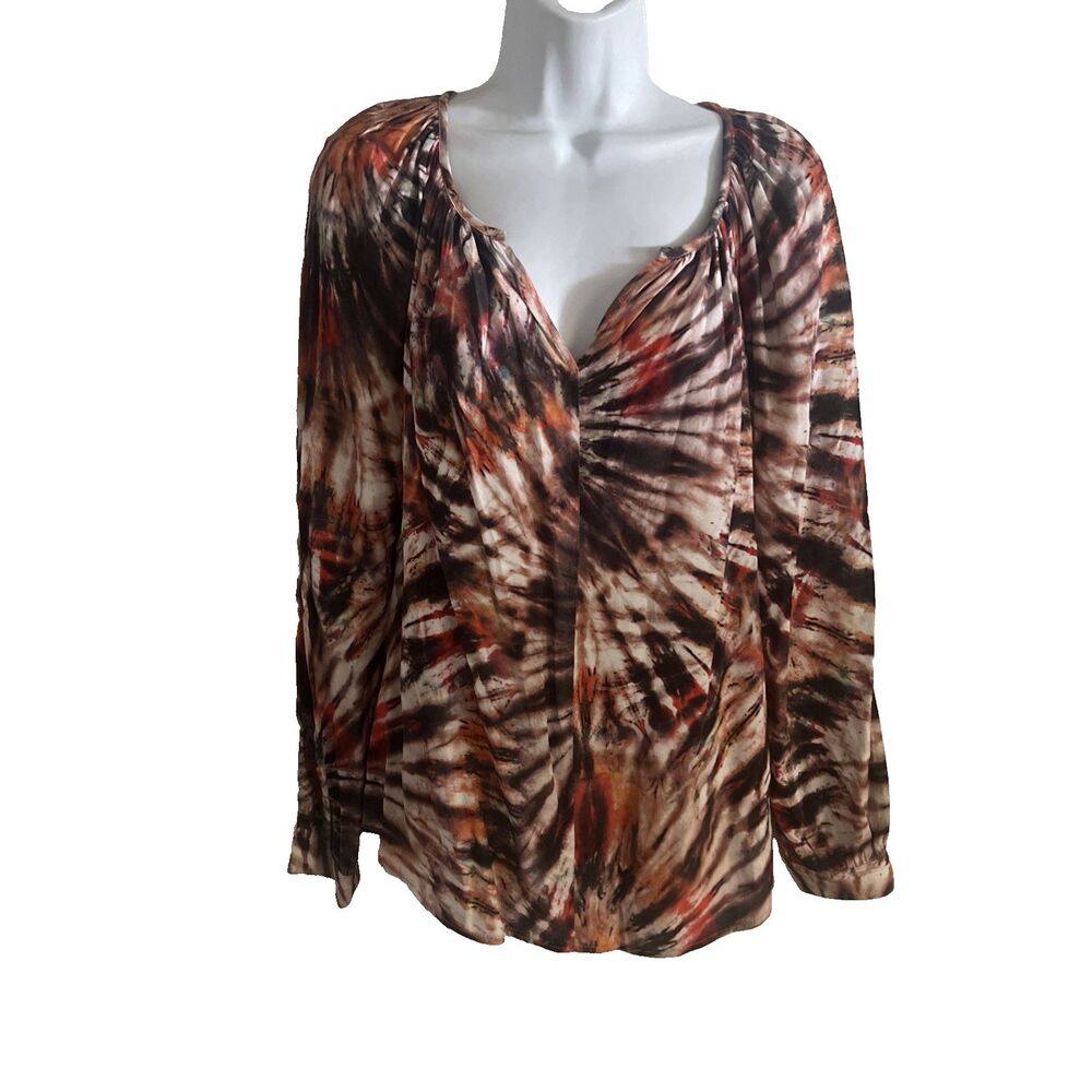 Karen Kane Tunic Top Womens Size Small Fall Multi Colored  V Neck Shirt NWOT